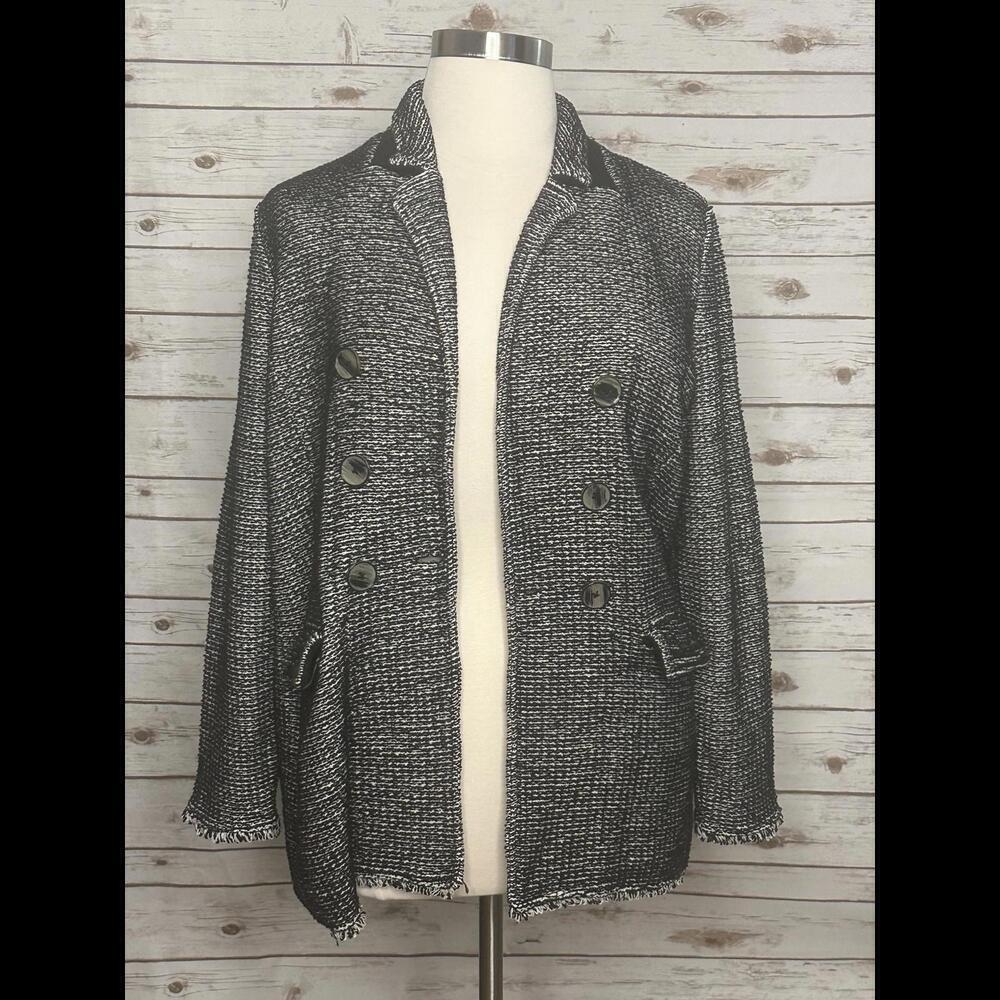 Chico's double-breasted notch collar sweater jacket
